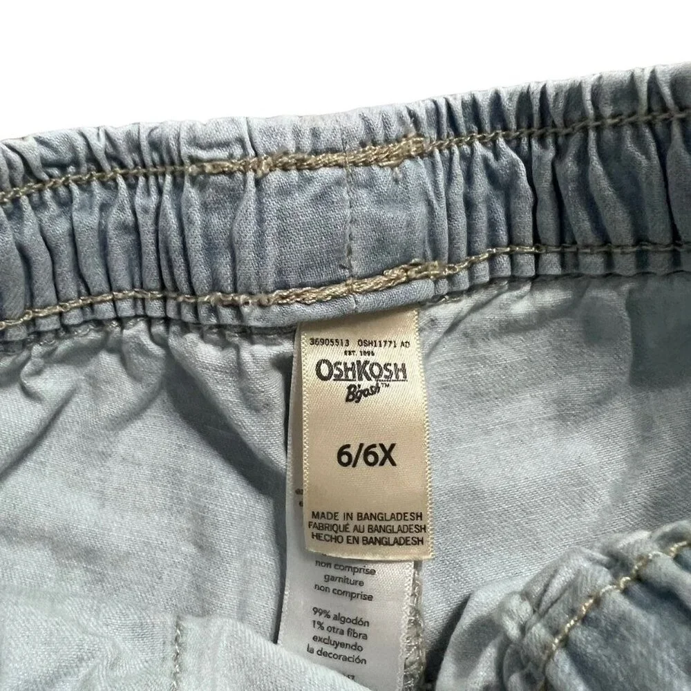 OshKosh 6/6X Chambray Drawstring Shorts